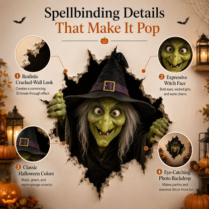 Halloween Break-In 3D Wall Decals: Realistic Horror Effect & Spooky Party Decor