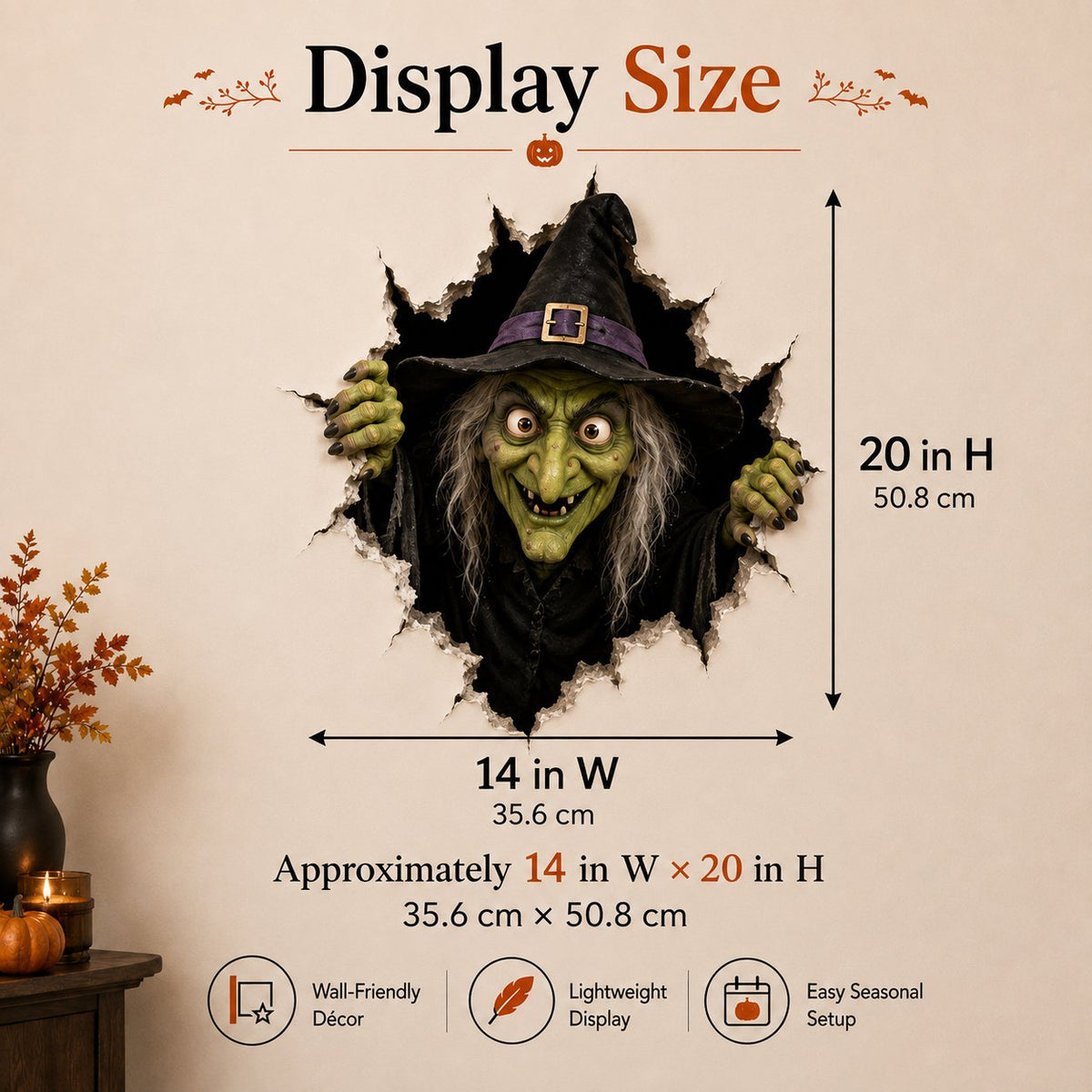 Halloween Break-In 3D Wall Decals: Realistic Horror Effect & Spooky Party Decor